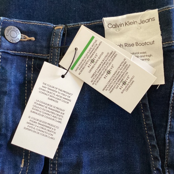 Calvin Klein Jeans High Rise Boot Cut Dark Denim Wash Patch Pockets - Picture 5 of 14